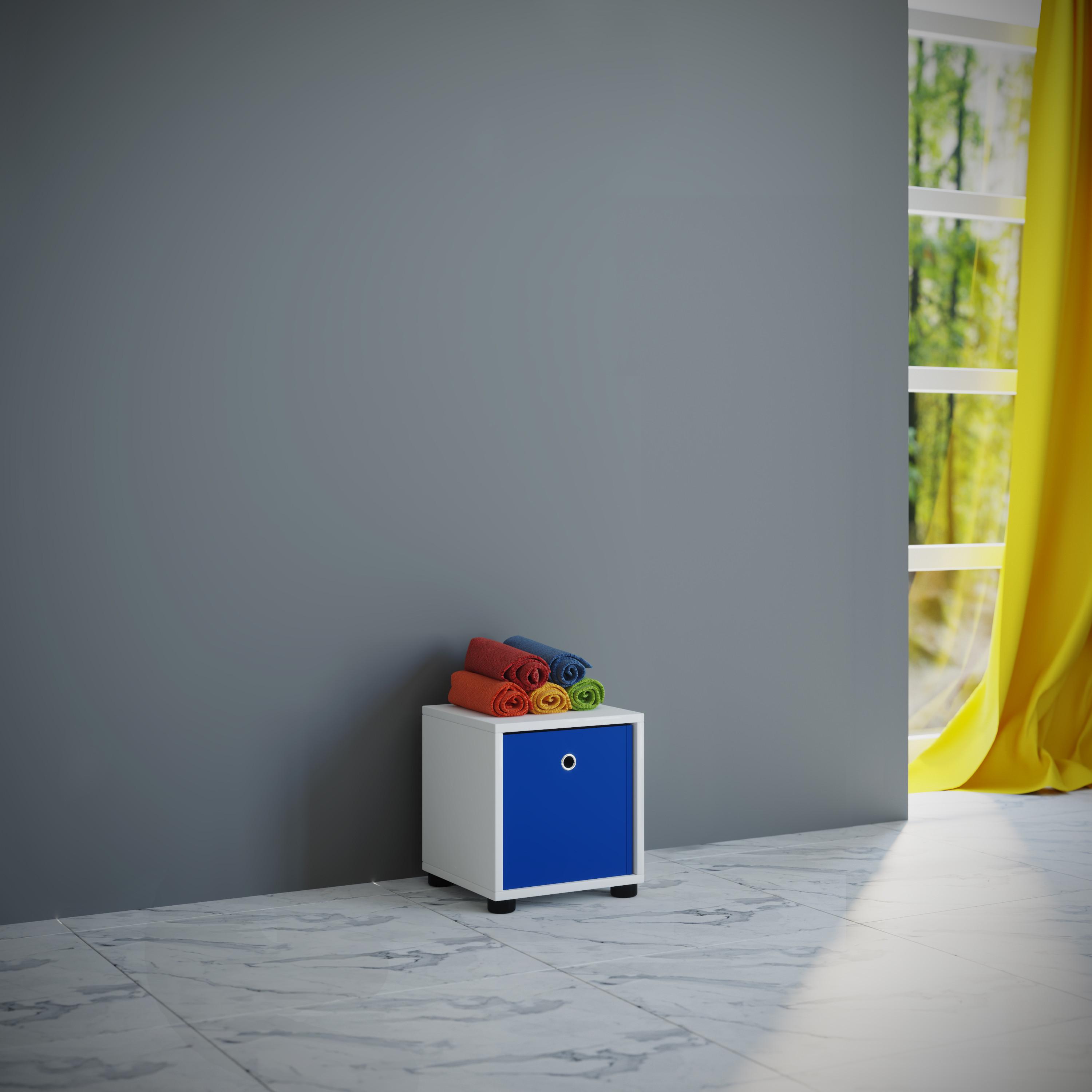 VCM Holz Würfel Badezimmer | Badregal | Maße: H. 34 x B. 31 x T. 30 cm | Sitzhocker - Benos-1 Fach  