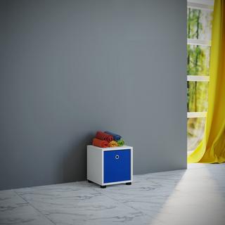 VCM Holz Würfel Badezimmer | Badregal | Maße: H. 34 x B. 31 x T. 30 cm | Sitzhocker - Benos-1 Fach  