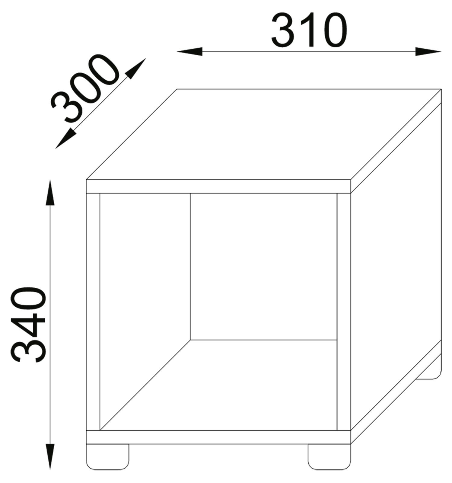 VCM Holz Würfel Badezimmer | Badregal | Maße: H. 34 x B. 31 x T. 30 cm | Sitzhocker - Benos-1 Fach  