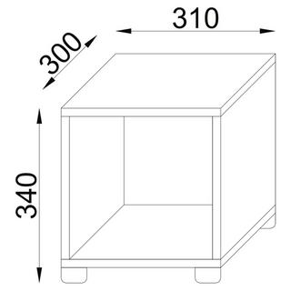 VCM Holz Würfel Badezimmer | Badregal | Maße: H. 34 x B. 31 x T. 30 cm | Sitzhocker - Benos-1 Fach  