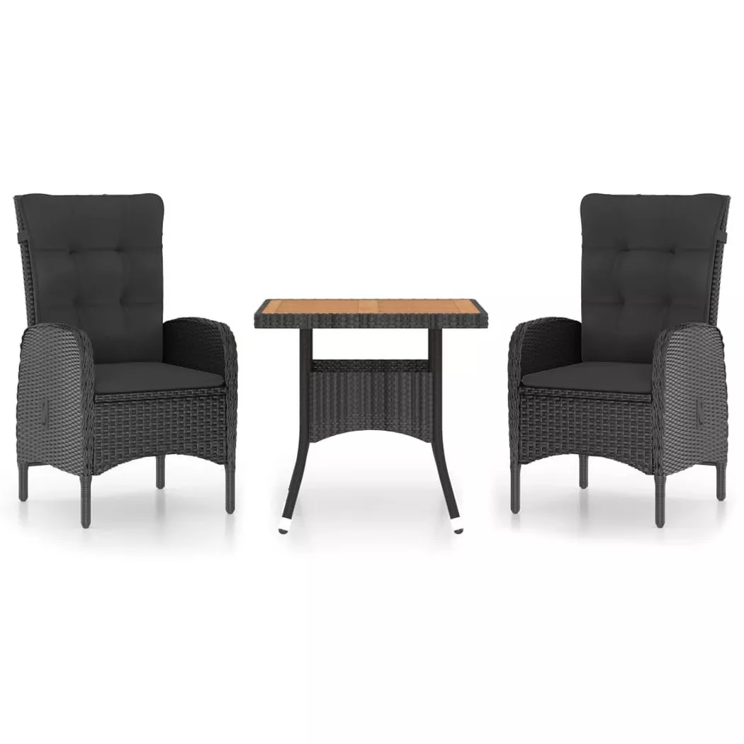 VidaXL - Gartenmöbel-set poly-rattan, One Size, Schwarz