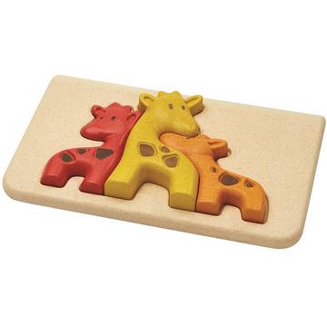 Plan Toys puzzle de forme en bois girafes - 3 pièces