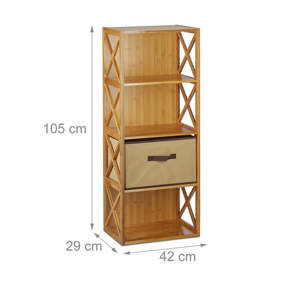 B2X Mensola in bambù con cestino  