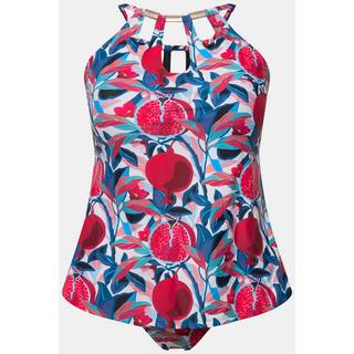 Ulla Popken  Tankini con aperture, pallini, coppe morbide e decorazioni con effetto legno 