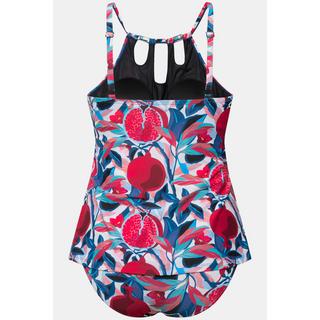 Ulla Popken  Tankini con aperture, pallini, coppe morbide e decorazioni con effetto legno 