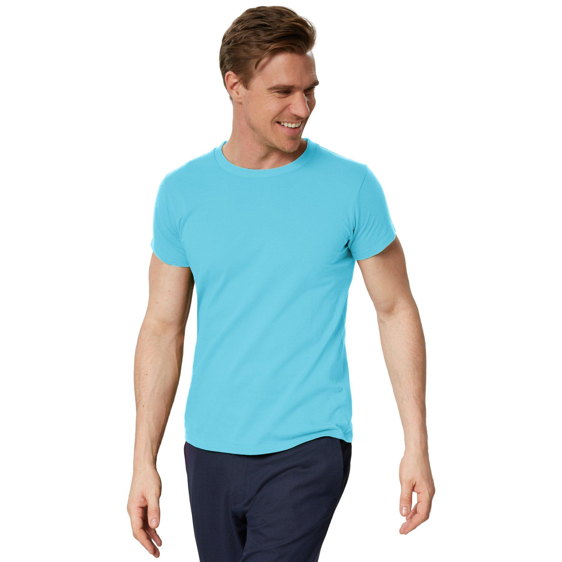 Image of T-shirt Männer Herren Hellblau XL