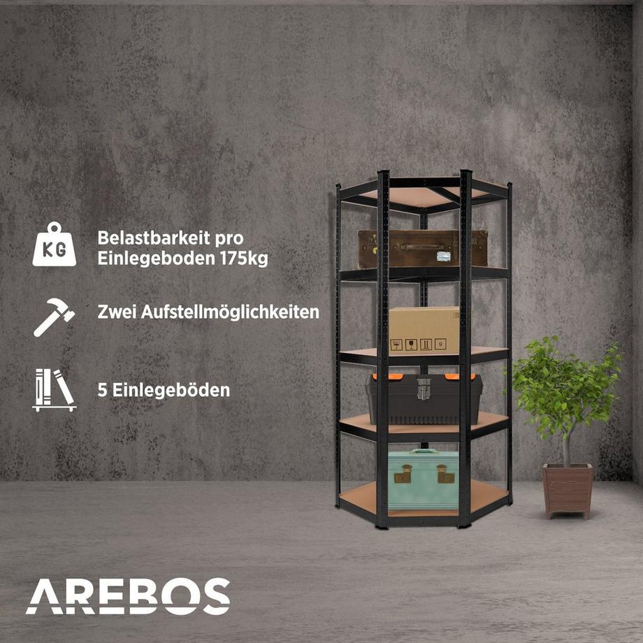Arebos Étagère pour charges lourdes Étagère d'angle  