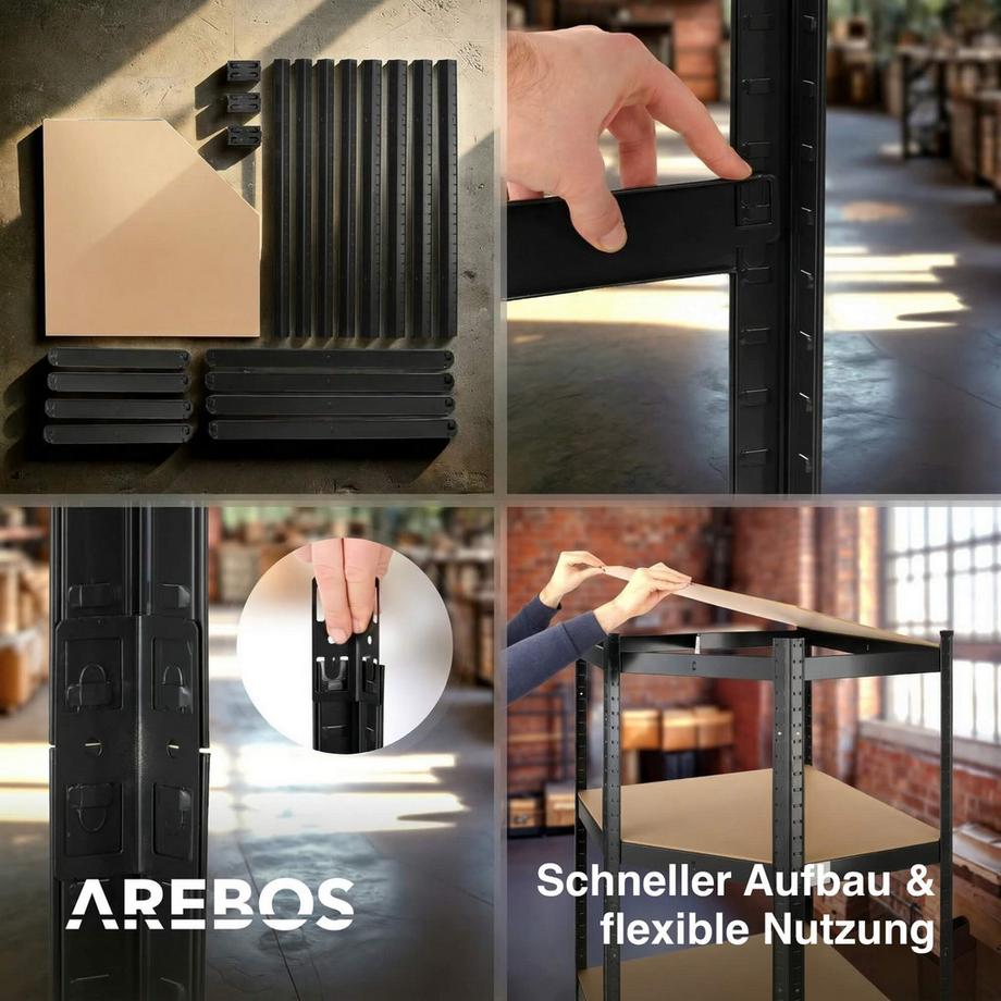 Arebos Étagère pour charges lourdes Étagère d'angle  