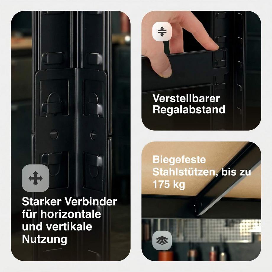 Arebos Étagère pour charges lourdes Étagère d'angle  