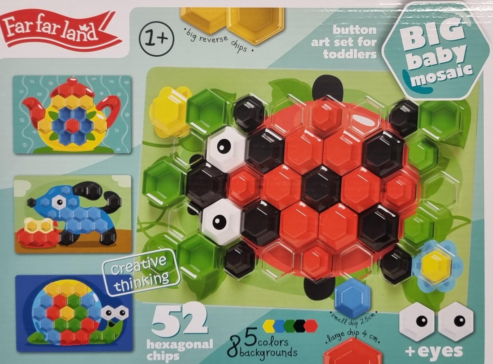 Montessori  Big Baby MosaicMosaik - 52 hexagonal chipsHexagone - Spass am LernenSpielen Montessori® by Far far land 