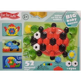 Montessori  Big Baby MosaicMosaik - 52 hexagonal chipsHexagone - Spass am LernenSpielen Montessori® by Far far land 