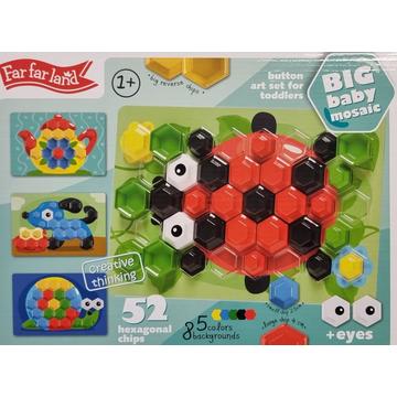 Big Baby Mosaic/Mosaik - 52 hexagonal chips/Hexagone - Spass am Lernen/Spielen Montessori® by Far far land