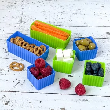 Yumbox Mini-Silikon-Bento-Würfel GrünBlau, 6 Stück