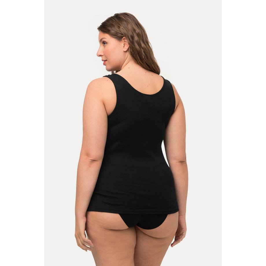 Ulla Popken Maillot de corps col V en jersey de coton  