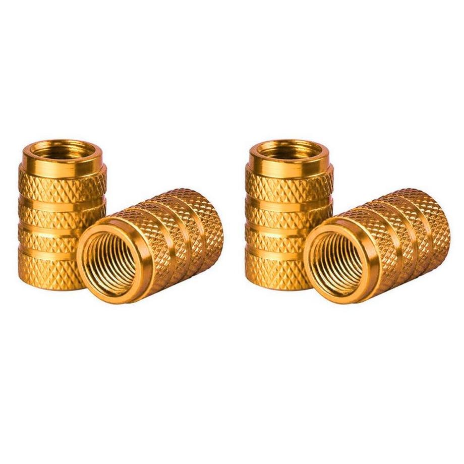 eStore  4x Ventilkappen für Auto, Aluminium - Gold 