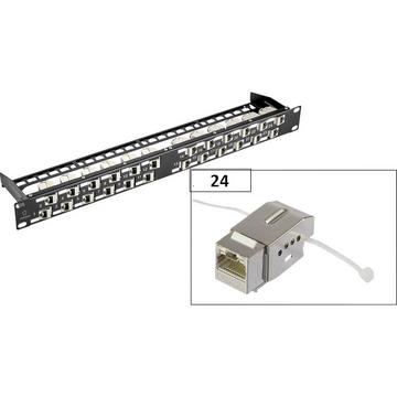 24 Port CAT 6 KSV10 Keystone Patchpanel Modular 45°