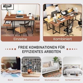 Northio Bureau d'ordinateur avec tiroir et patins réglables Bureau d'ordinateur en noyer  