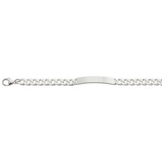 MUAU Schmuck  ID-Bracelet Panzer Silber 925, 7mm, 21cm 