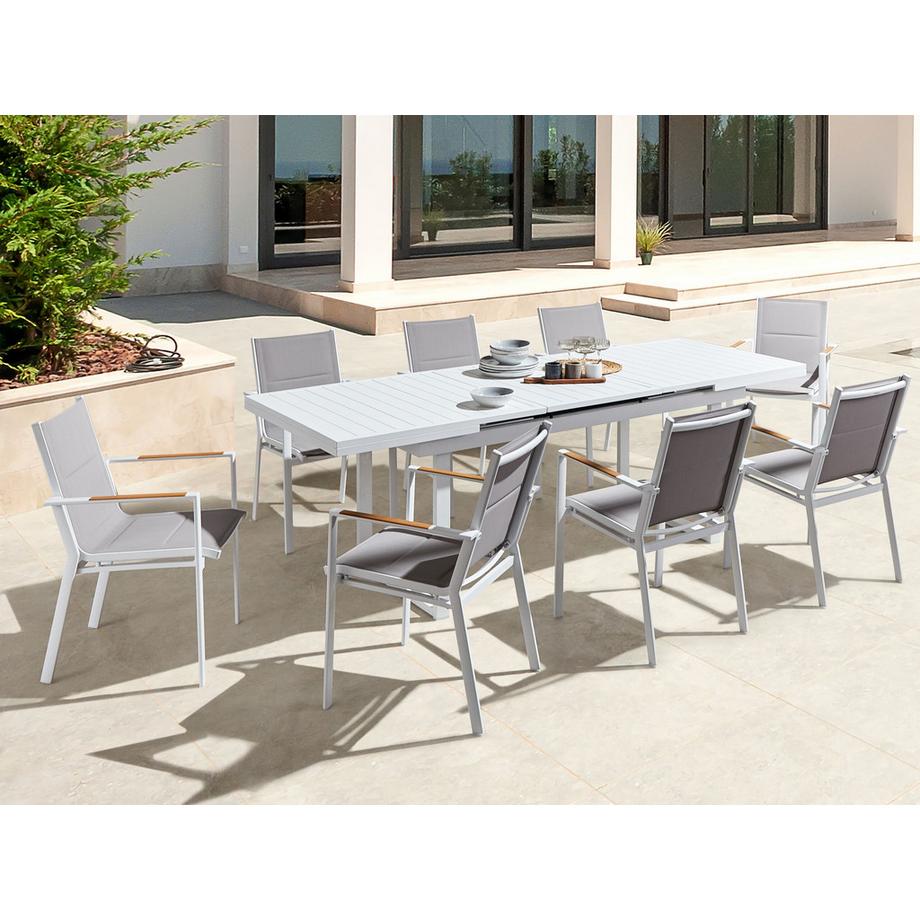 Beliani Ensemble de salle à manger de jardin pour 8 personnes en Aluminium  VALCANETTO/BUSSETO  