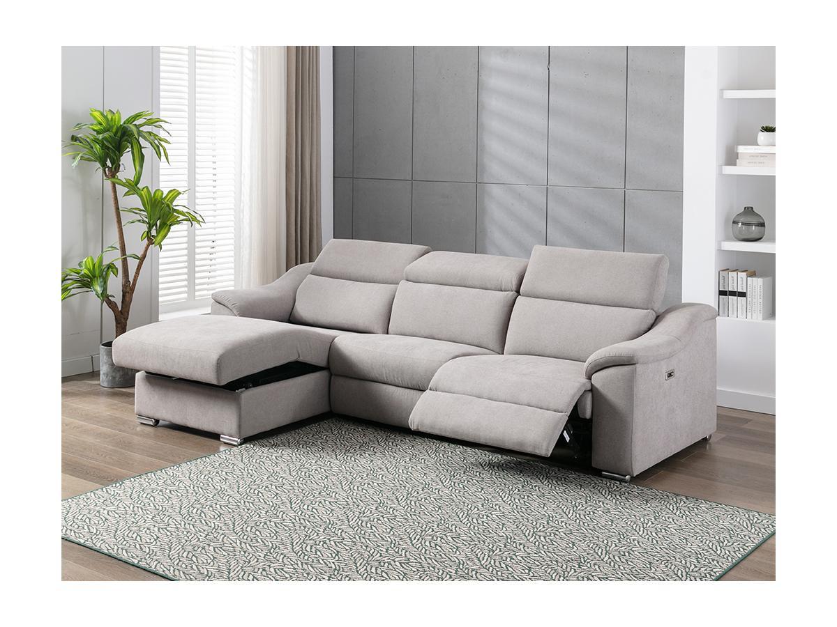 Vente-unique Ecksofa mit elektrischer Relaxfunktion PEDRERA Stoff Ecke links  