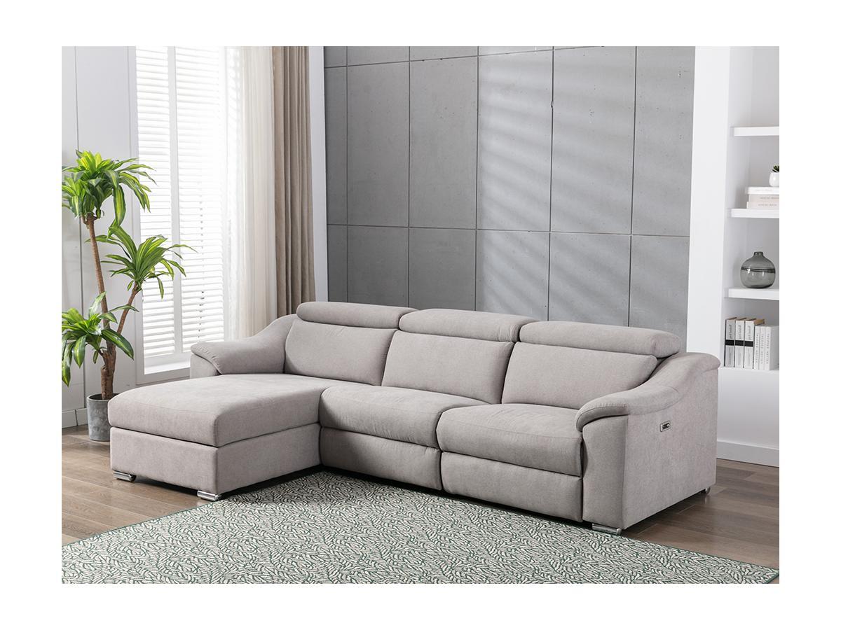 Vente-unique Ecksofa mit elektrischer Relaxfunktion PEDRERA Stoff Ecke links  