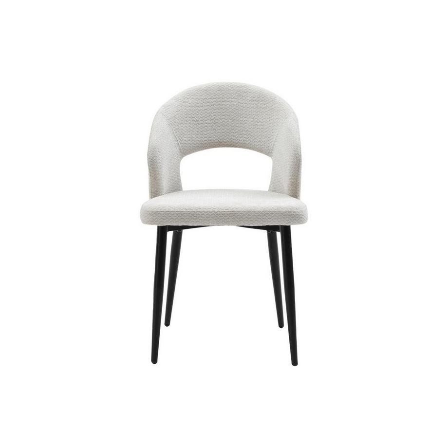 Vente-unique Lot de 2 chaises en tissu et métal noir - Gris - NIYAMA  