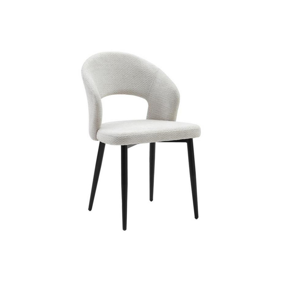 Vente-unique Lot de 2 chaises en tissu et métal noir - Gris - NIYAMA  