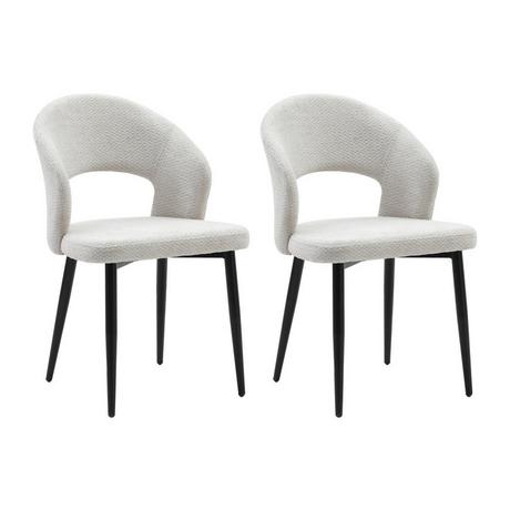 Vente-unique Sedia in Tessuto e Metallo Nero Grigio - Lotto di 2 - NIYAMA  