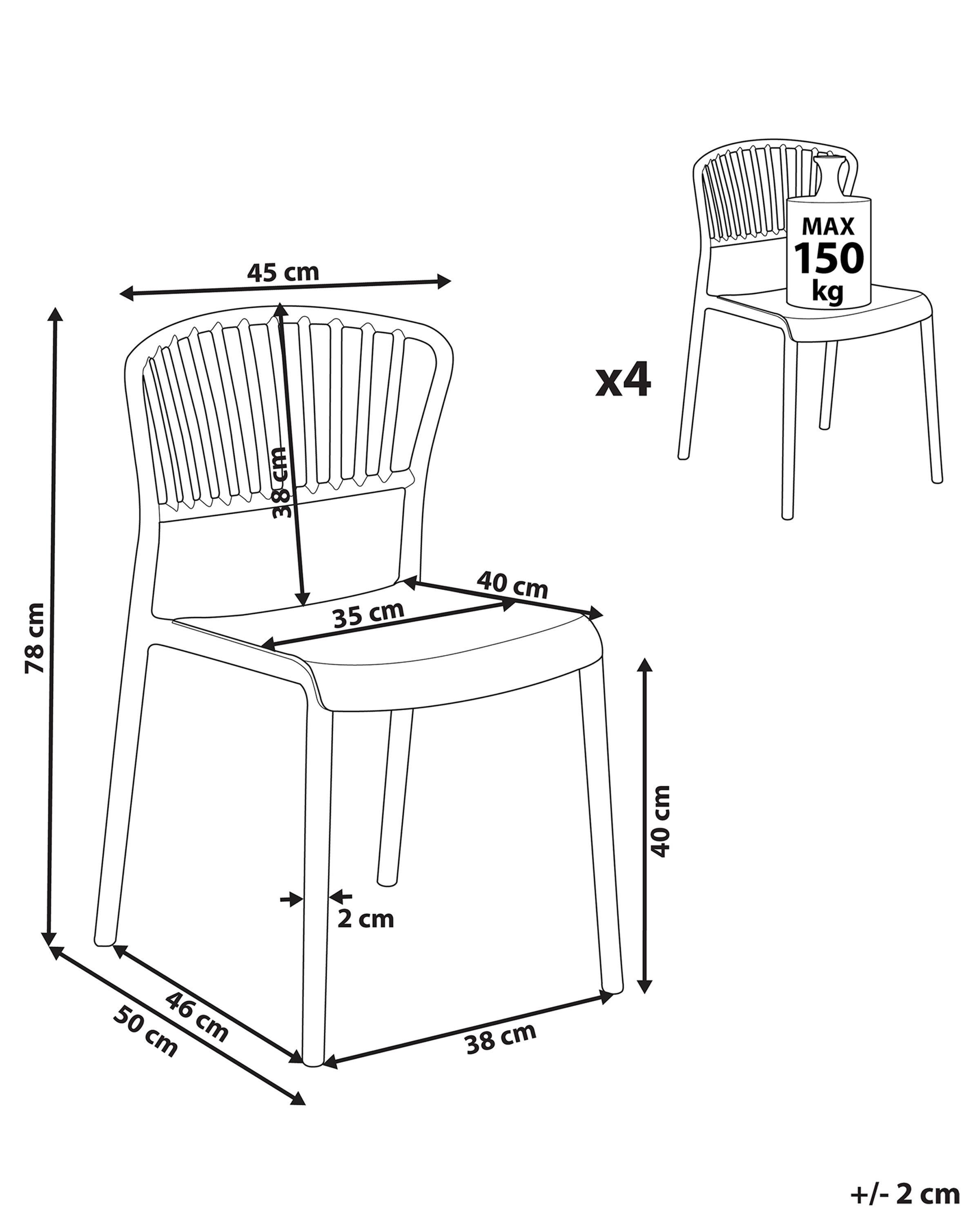 Beliani Lot de 4 chaises en Polypropylène Moderne GELA  