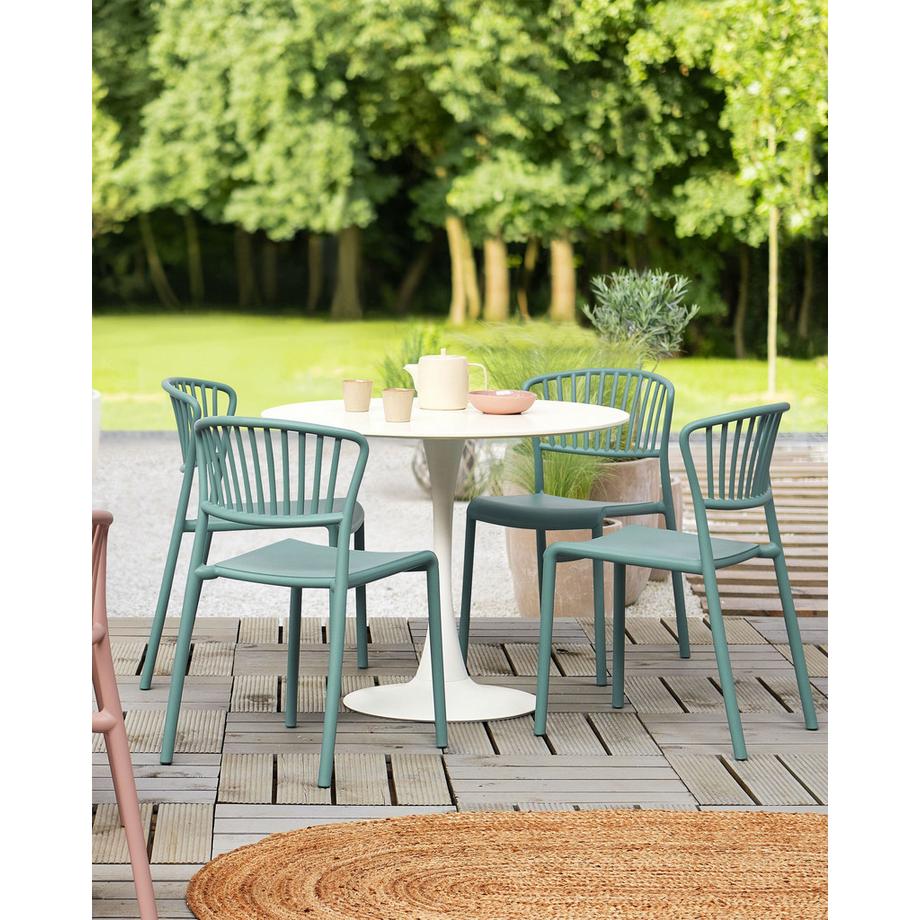 Beliani Lot de 4 chaises de jardin en Polypropylène Rétro GELA  