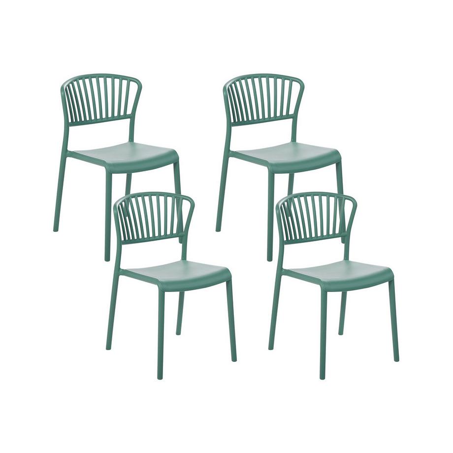 Beliani Lot de 4 chaises de jardin en Polypropylène Rétro GELA  