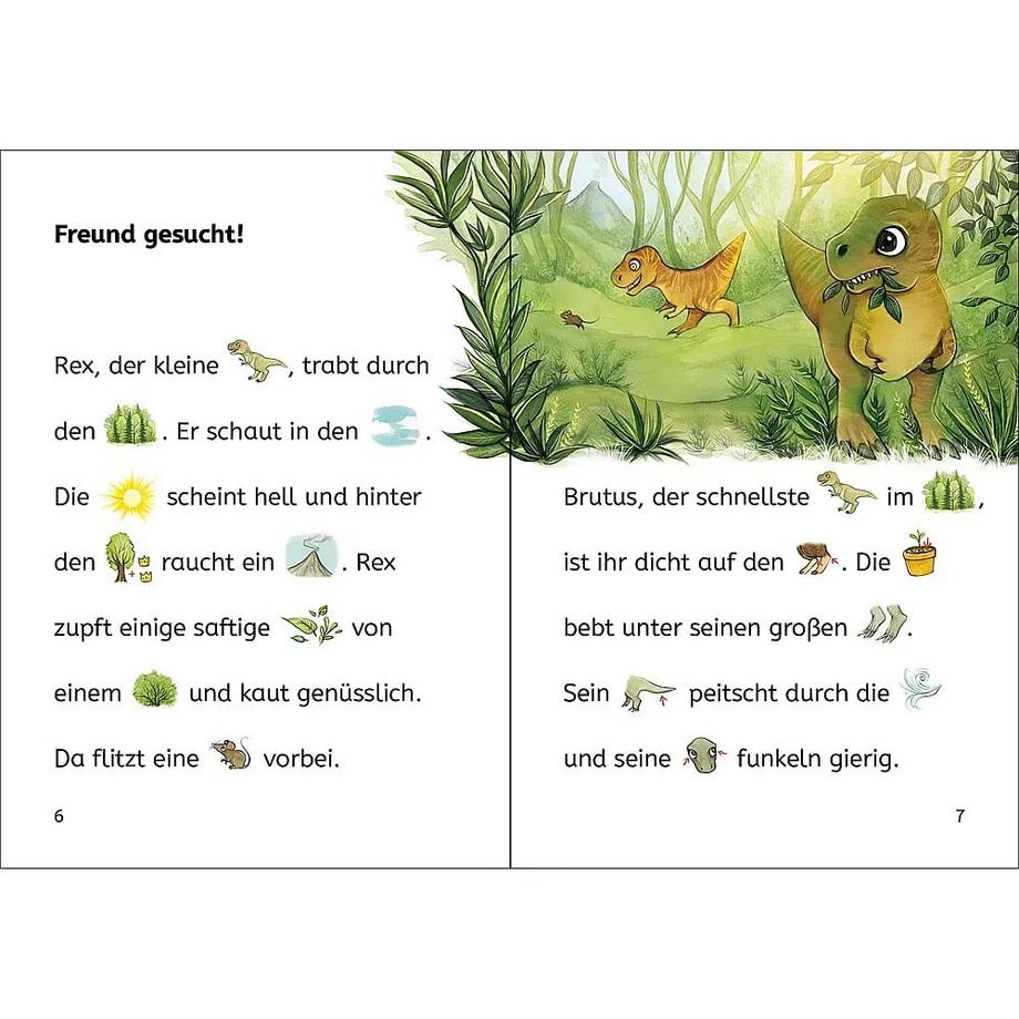 Bildermaus - Der kleine Dino sucht einen Freund von Vogel, Maja; Loewe Erstlesebücher (Hrsg.); Daub, Leonie (Illustrationen) Gebundene Ausgabe 