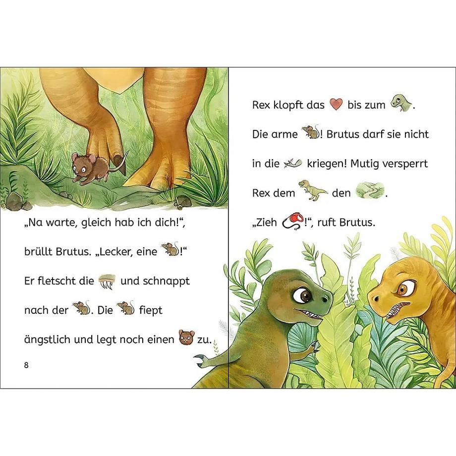 Bildermaus - Der kleine Dino sucht einen Freund von Vogel, Maja; Loewe Erstlesebücher (Hrsg.); Daub, Leonie (Illustrationen) Gebundene Ausgabe 