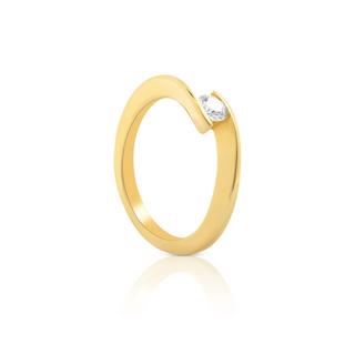 MUAU Schmuck  Solitaire Ring Diamant 0.20ct. Gelbgold 750 