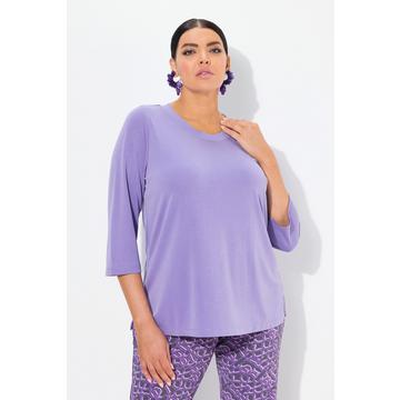 Maglia con orlo a costine, scollo a girocollo e maniche a 3/4