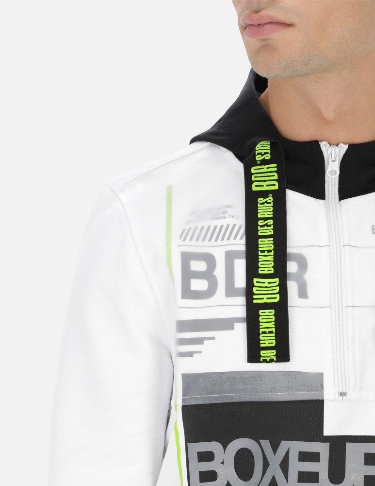 BOXEUR DES RUES Trucker Doppellagiger Kapuzenpullover  