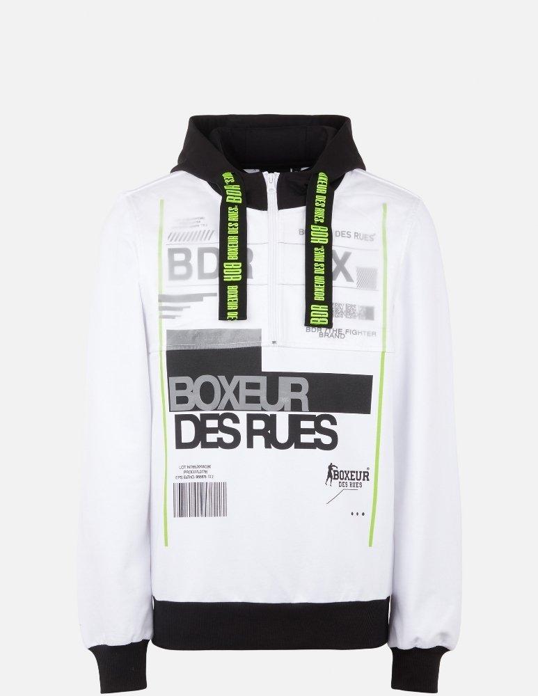 BOXEUR DES RUES Trucker Doppellagiger Kapuzenpullover  