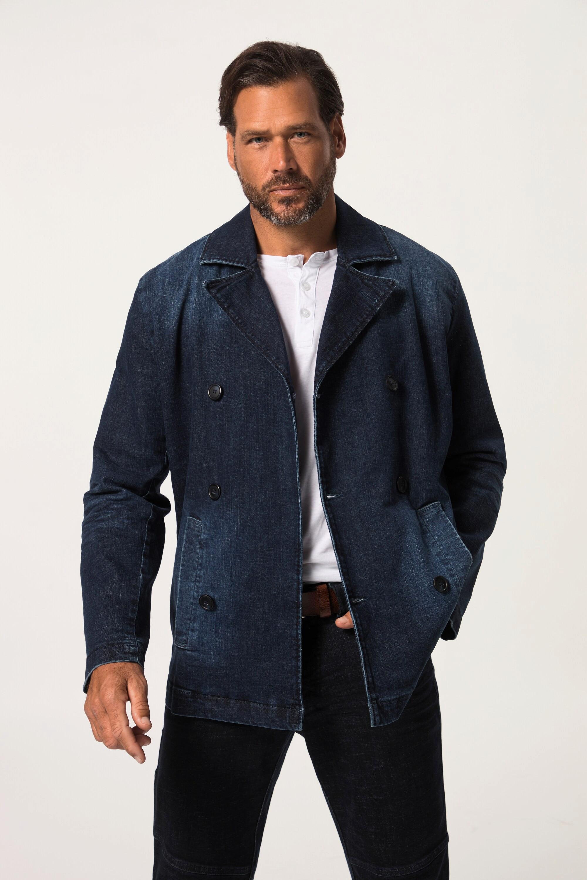 JP1880  Caban, Jacke, Denim, doppelreihige Knopfleiste 