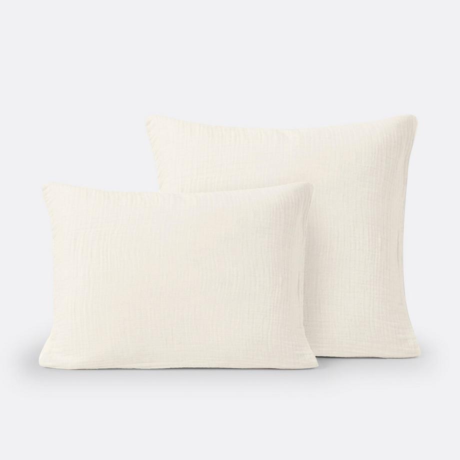 Taie d'oreiller unie gaze de coton