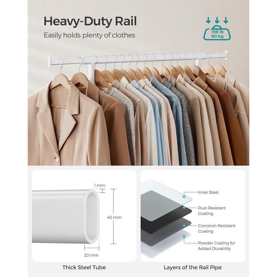 Pricenet  Portant à vêtements extensible robuste avec roulettes 