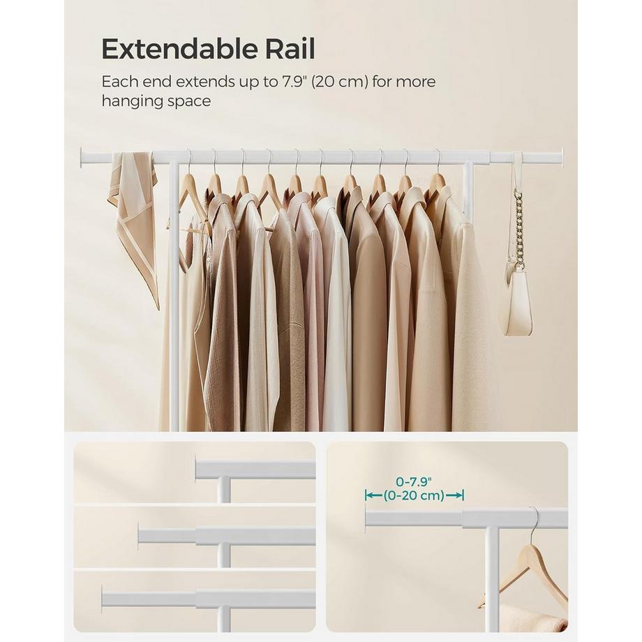 Pricenet  Portant à vêtements extensible robuste avec roulettes 