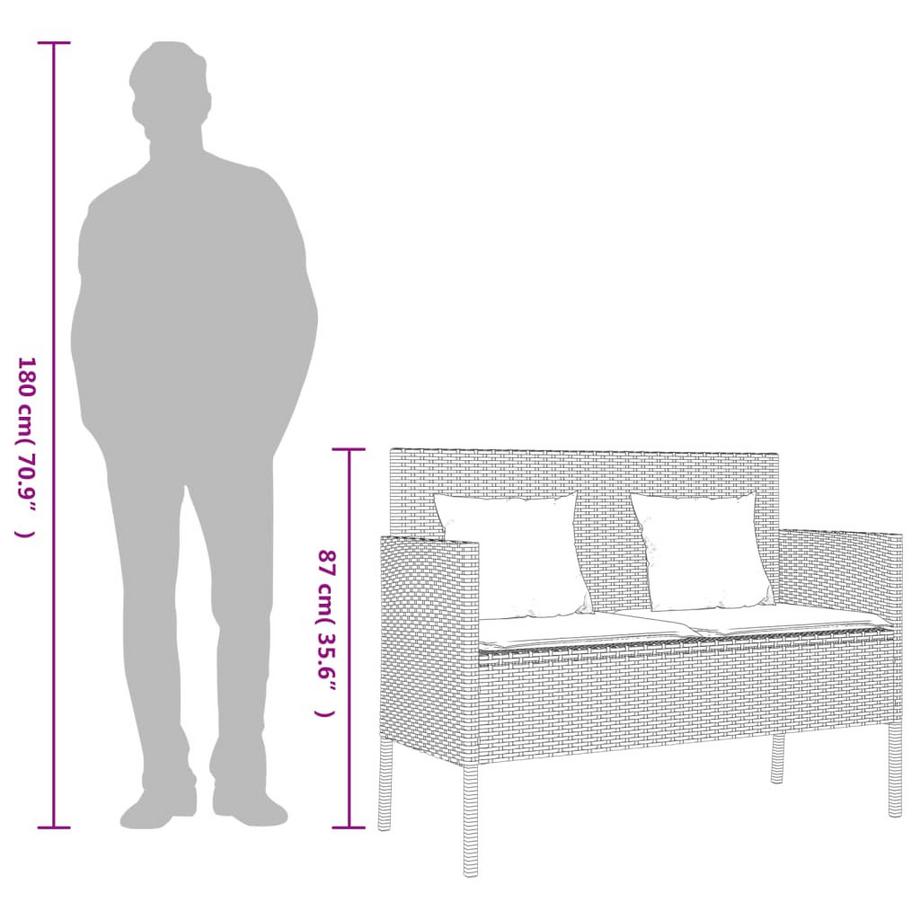 VidaXL Gartenbank poly-rattan  