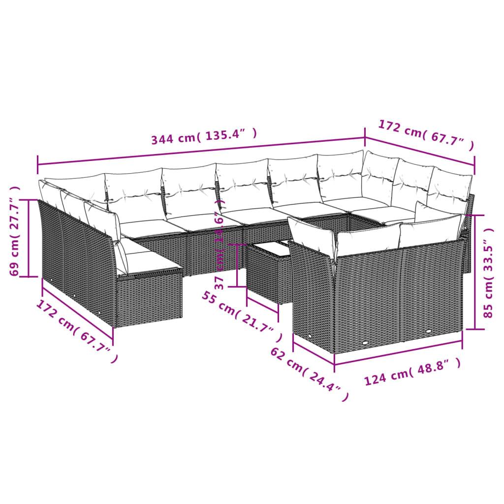 VidaXL set divano da giardino Polirattan  