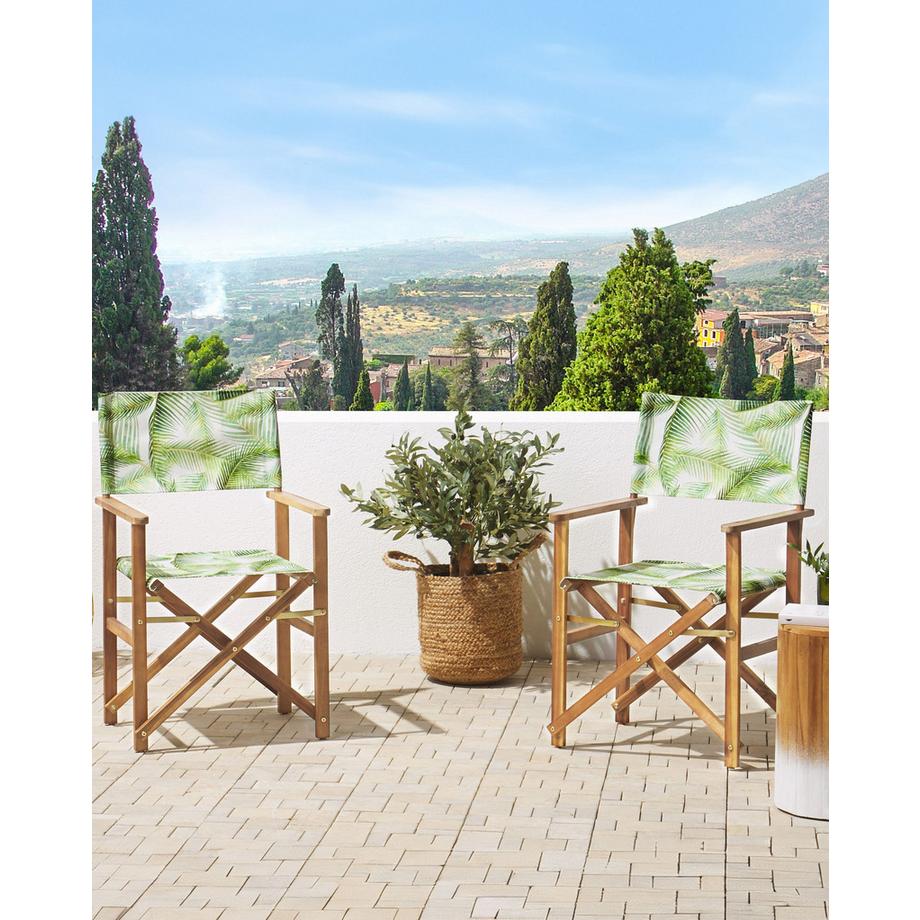 Beliani Gartenstuhl 2er Set aus Stoff Modern CINE  