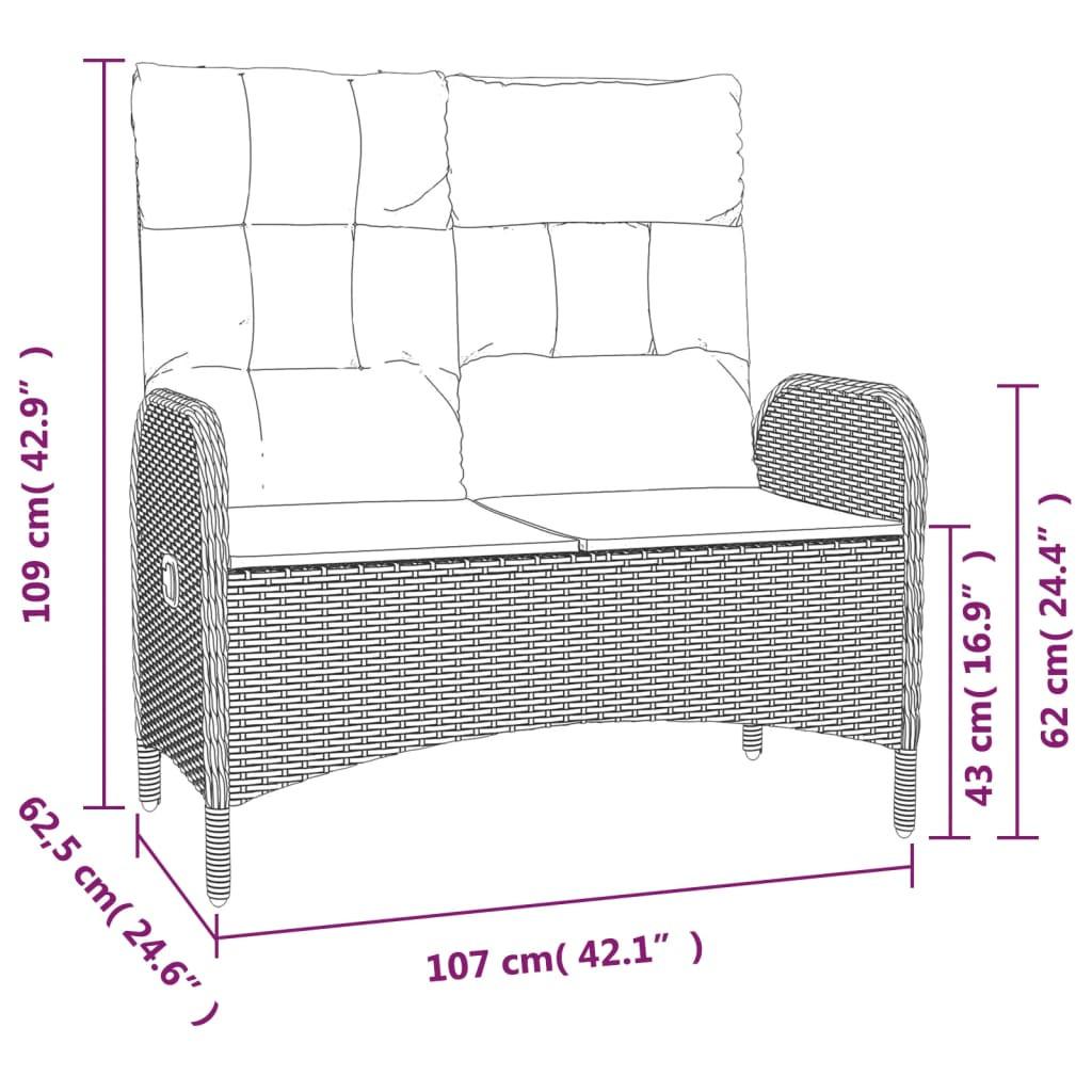 VidaXL Gartenbank poly-rattan  