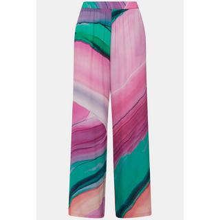 Ulla Popken  Pantalon avec dégradé de couleurs, jambe large et taille élastique 