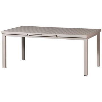 Table de jardin mobile extensible aluminium sable 240/180x100