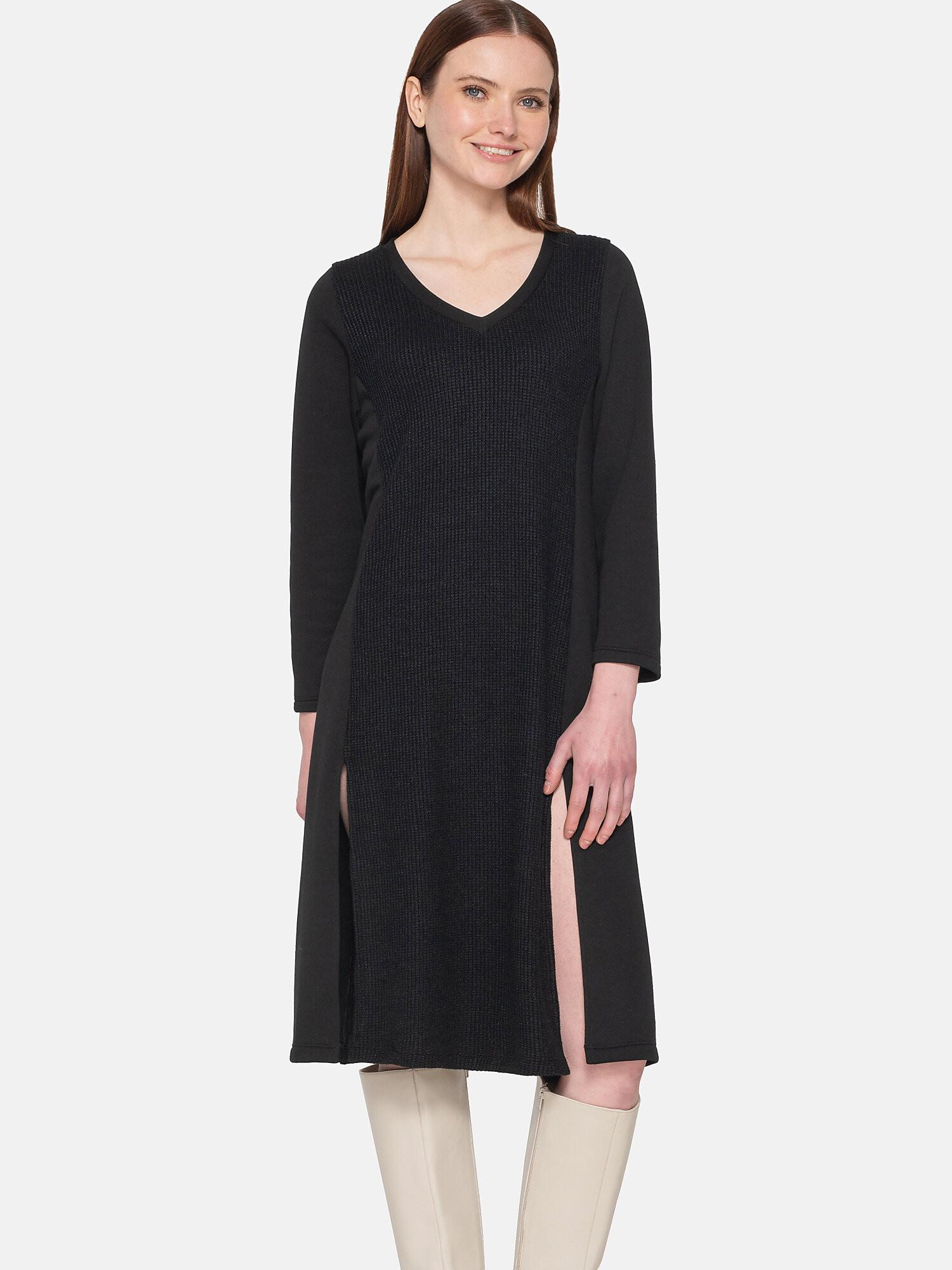 Image of Geschlitztes Halblanges Kleid Sweetened Unisex Schwarz XXL