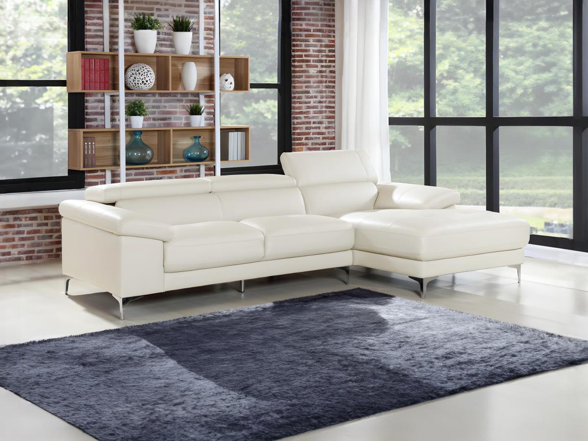 Vente-unique Ecksofa Leder SOLANGE Ecke Rechts  