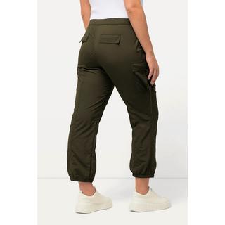 Ulla Popken  Pantaloni cargo con stile utility con cintura elastica e orli elastici 